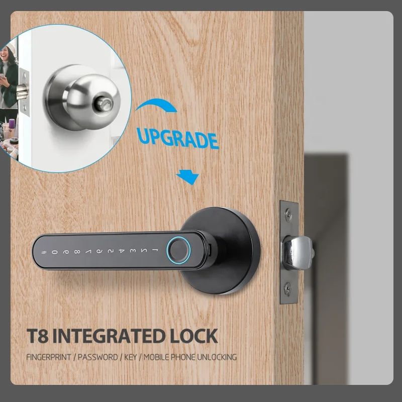 Rechargeable Fingerprint Code Password Unlock Intelligent Mortise Latch Door Locks Steel Door Cloud Data Storage for House Use