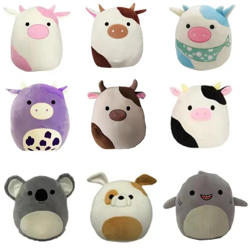 Custom Squishmallowable Cartoon Rainbow Unicorn Cow Cute Kawaii Stuffed