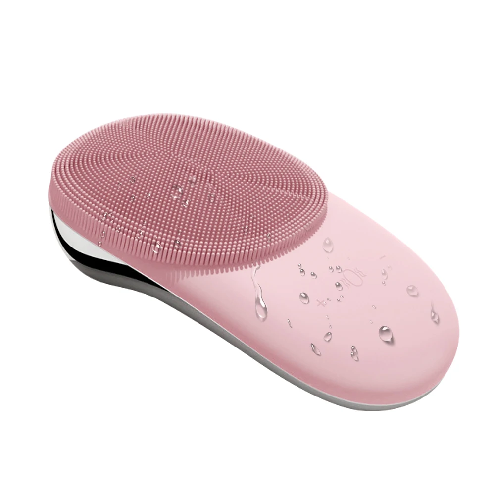2021 Wireless Charging Heating Massage Silicone Sonic Facial Cleansing Brush Face Cleanser Buy