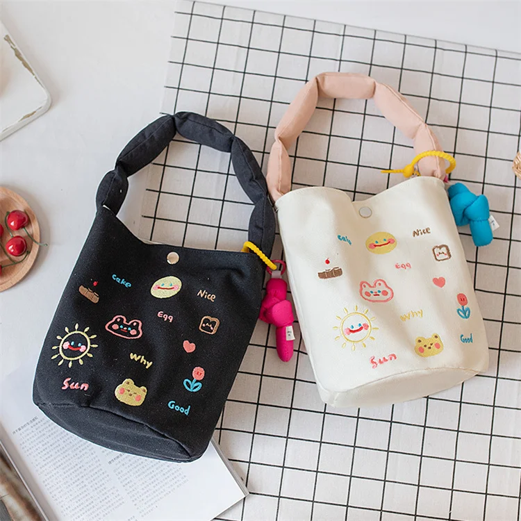 Patterned Canvas Lunch Bag for Girls