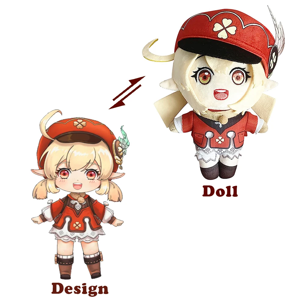 wholesale Genshin custom dolls comic anime stuffed toys figure plushie rag cute cotton chibi kawaii anime plush dolls for kids:design to real