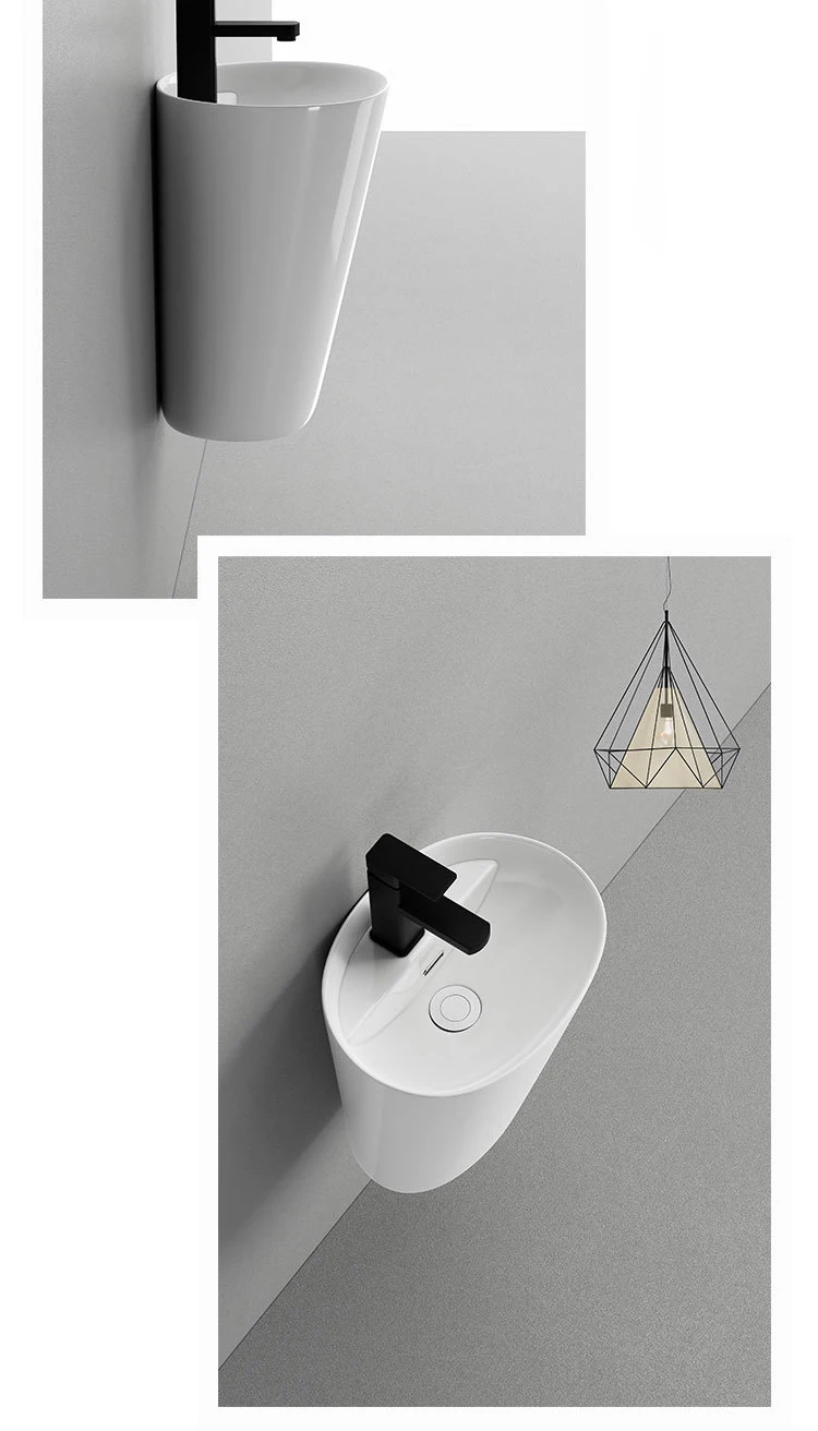 China high quality  wall mount basin ceramic sanitary ware modern wall hung hand wash basin sink for bathroom details