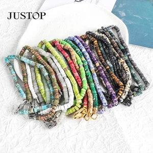 New Premium Popular Natural Stone Band Stainless Steel Jewelry Lobster Clasp Extension Chain Bead Bracelet