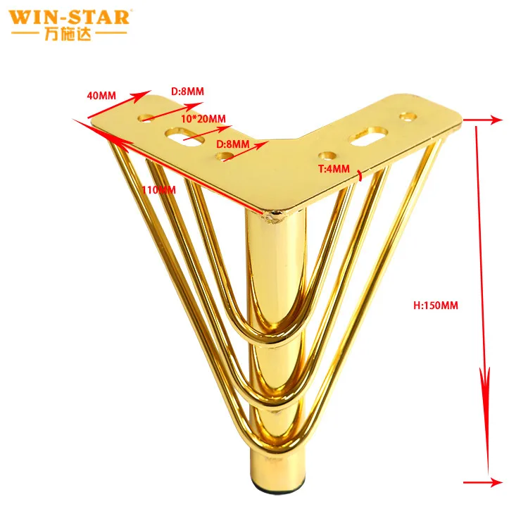 Winstar Luxury Hot Gold Sofa Leg C038 Furniture Leg Iron Ark European
