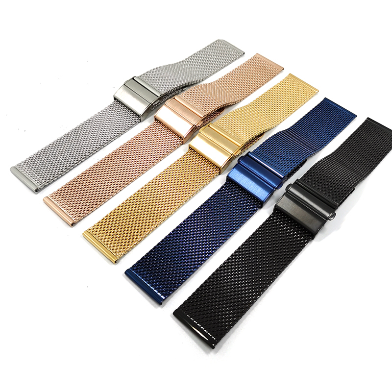 12 14 16 18 20 22mm new design fashion mesh milanese quick release stainless steel watch band strap bracelet
