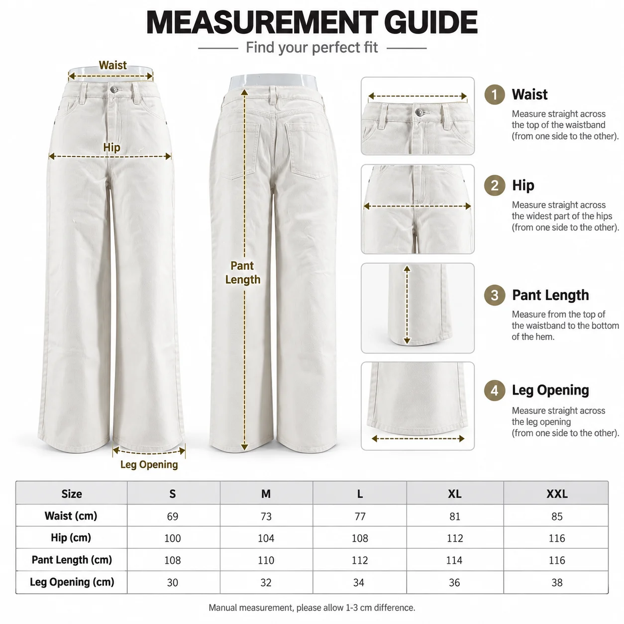 Size measurements