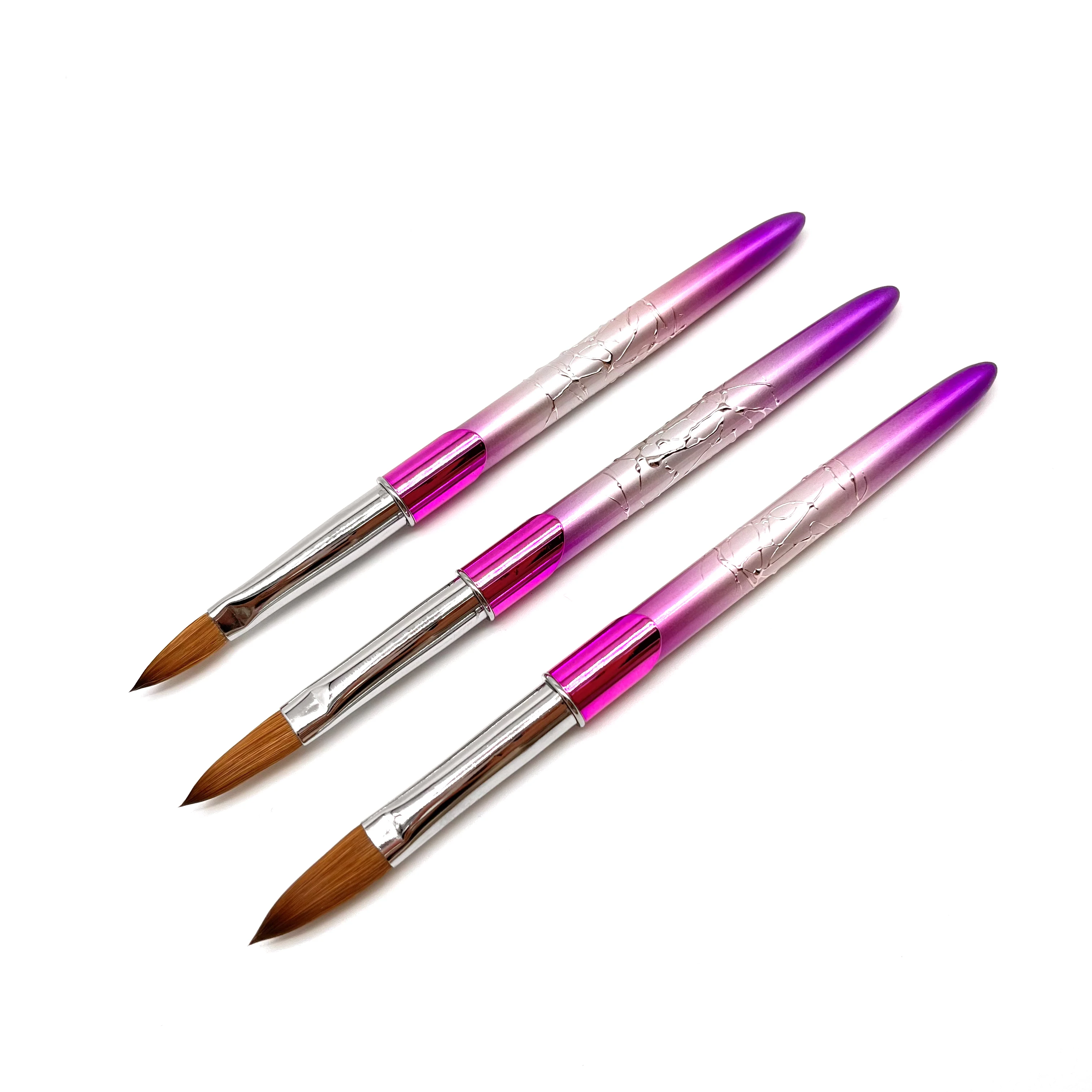 Custom Logo 100 Pure Kolinsky Brush Petal Crimped Kolinsky Acrylic Nail Brush For Acrylic Nails