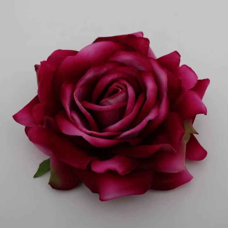 Trh281 High Quality Silk Flower Heads 15cm Big Flowers Velvet Rose Heads For Wedding Decoration
