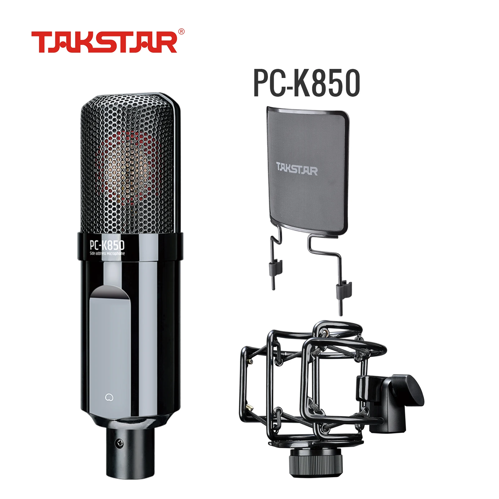 Takstar Pck850 Xlr Condenser Microphone With 34mm Large Diaphragm