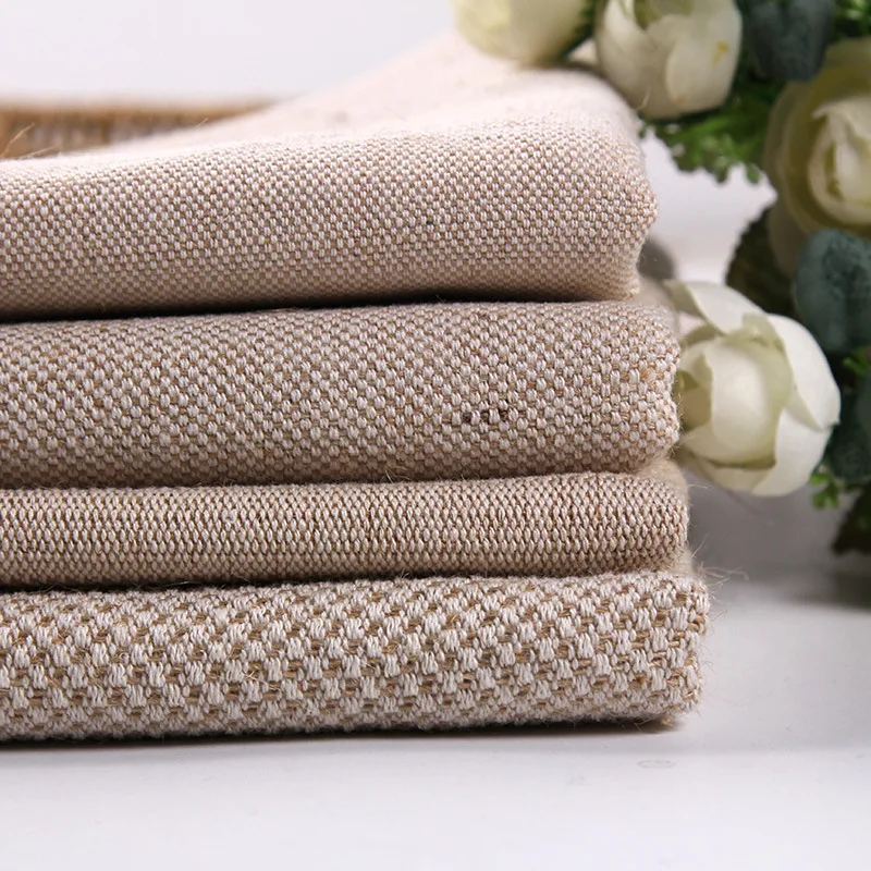 Jute Upholstery Fabric for Sofa Burlap Cotton Tricot Home Textile Furniture  Ethnic Jute Canvas Cotton Fabric Color Sofa Material