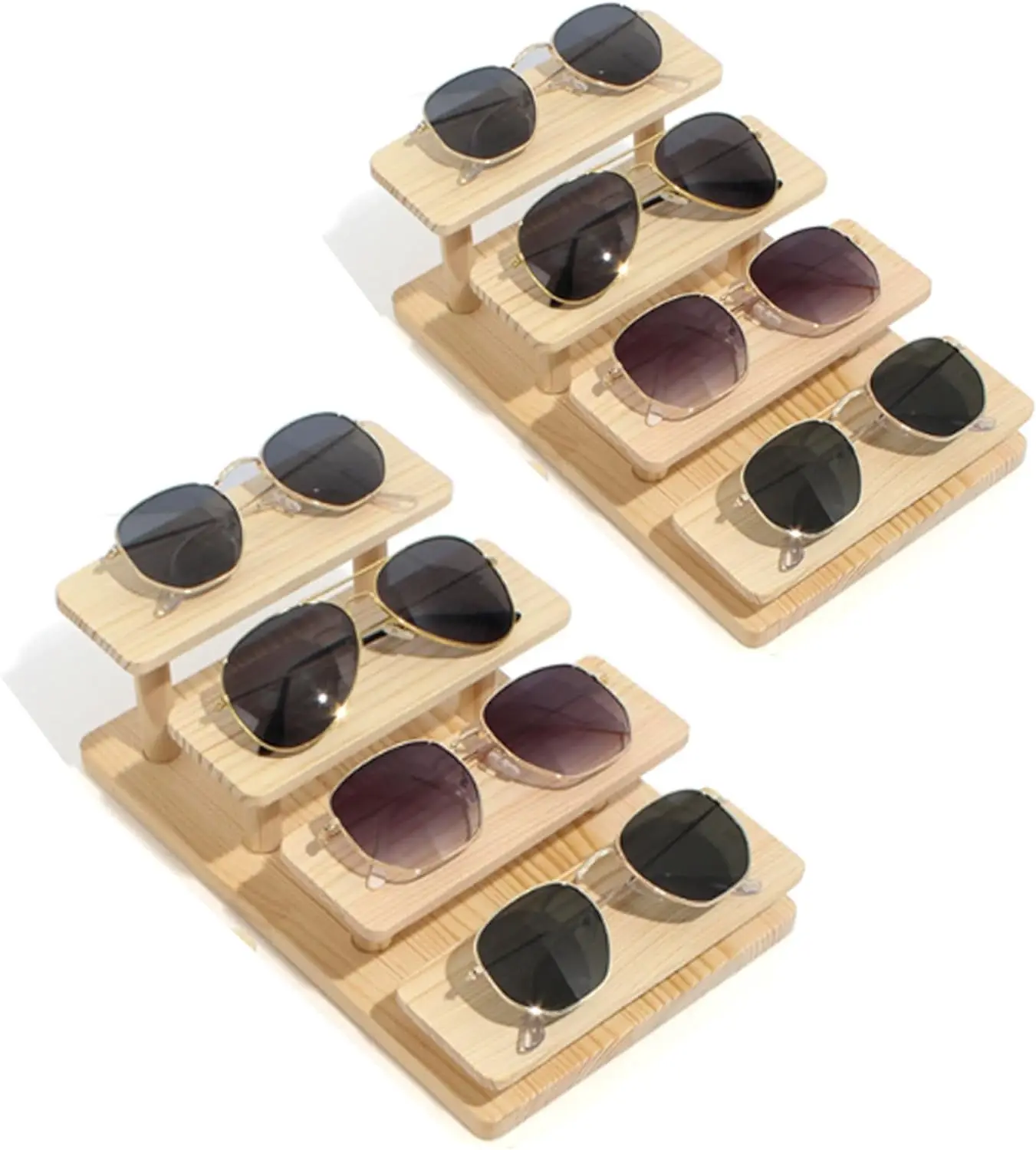 Eyeglasses Display Stand 4 Tier Wooden Glasses Holder Stand Perfume ...