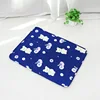 Embossed cushion - blue background with teddy bear