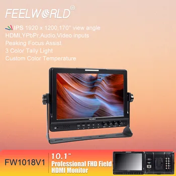 FEELWORLD FW1018 V1 10.1 Inch 1920x1200 IPS Camera Monitor with Peaking Focus Assist 3D LUT for DSLR OEM Factory Direct detail image