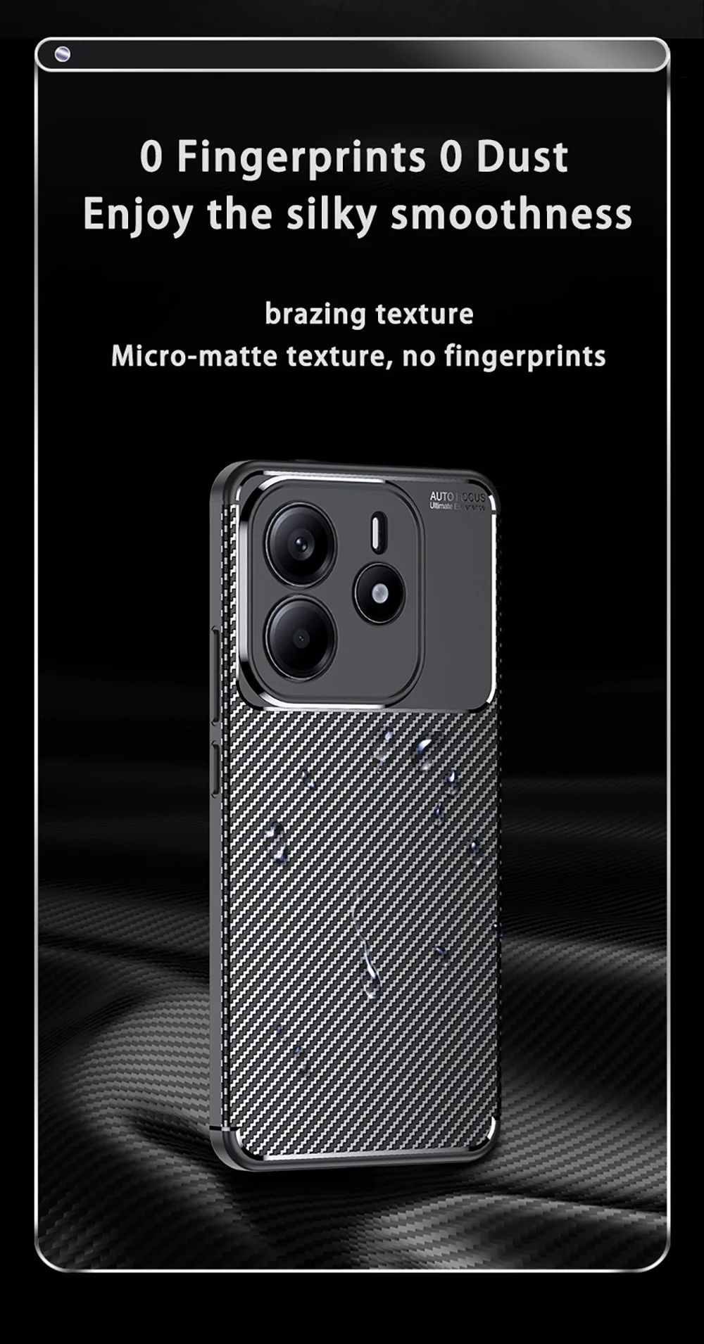 product laudtec sjk1012 carbon fiber texture phone cases shockproof slim lightweight simple business back cover for xiaomi note14 4g-10