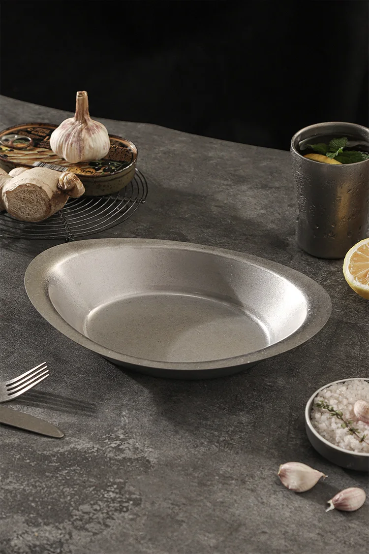 0.8 mm Retro Kitchen Stainless Steel 304 Party Dinner Sushi Plate For Restaurant