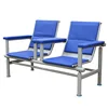 Blue upholstered armrests for two-seater