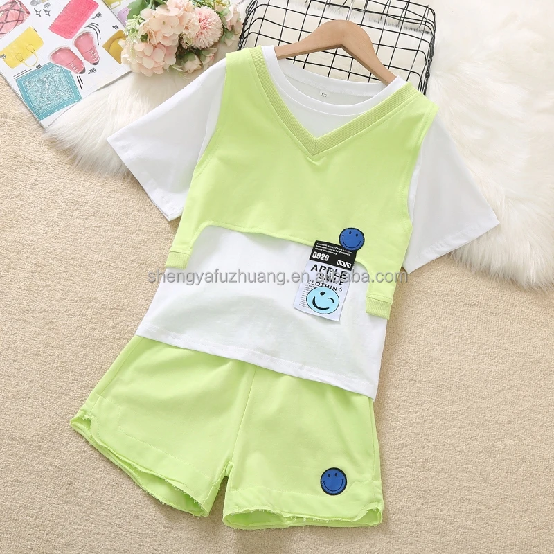 2022 children's wear women's T-shirt set high quality factory direct sales