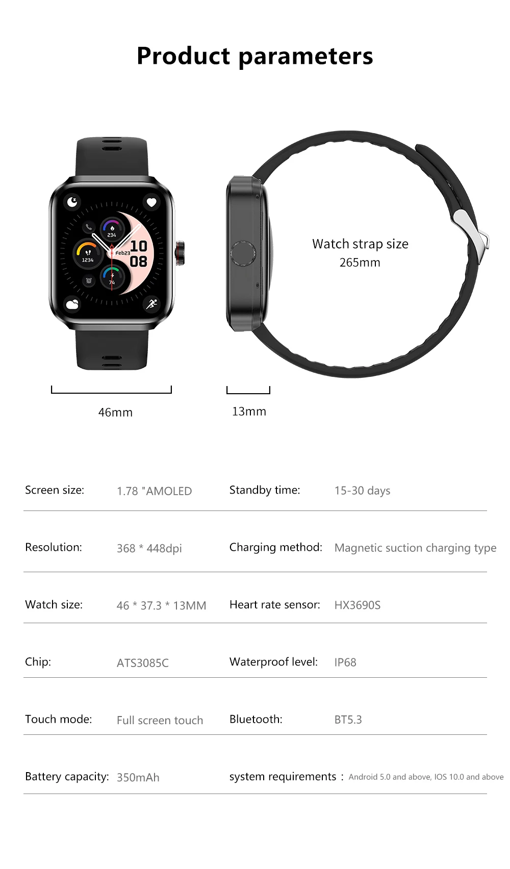  NX22 Outdoor Sport Smart Watch 2026 AMOLED Screen 368*448 IP68 Heart Rate Detection GPS Smart Watch for Men and Women