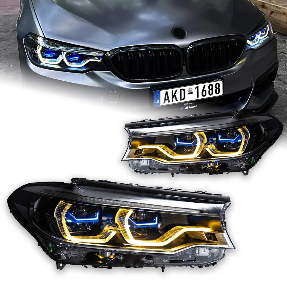  5'G30 2011-13用G30レーザーヘッドライト BMW G30 F90 Laser Headlight Projector Lens - LED Drl Signal Lamp