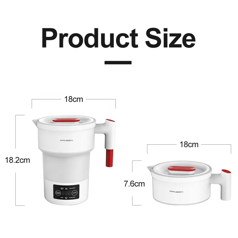 Ranbem 1036Z Travel Mini Portable Folding Commercial Automatic Jug Water Foldable Electric Kettle