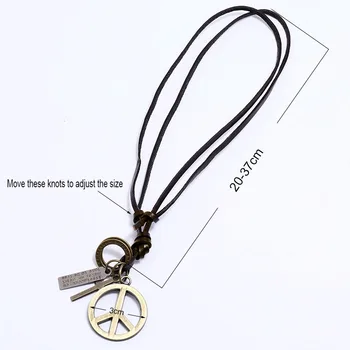 Wholesale Men Accessories - Adjustable Peace Symbol Pendant