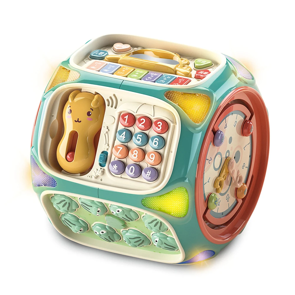 Early Funny Educational Enlightenment Multifunction Octahedron Musical Instrument Play Learning Games Sale Baby Toys Plastic