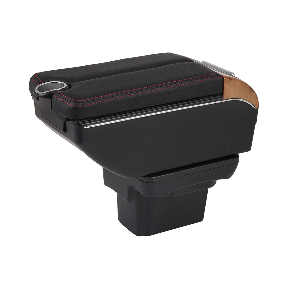 Microfiber Peachwood Central Armrest Box Interior Modification Automobile Storage Box
