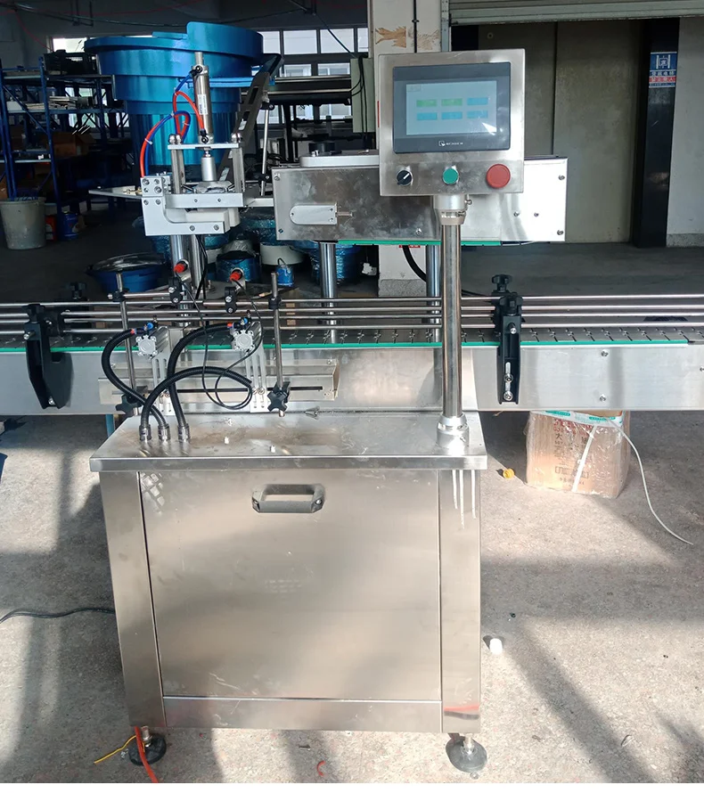 Automatic Plastic Glass Bottle Screw Cap Sealing and Capping Machine with Automatic Conveyor Belt Assembly Line Capping Machine details