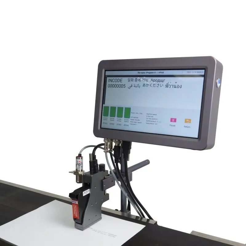 INCODE 2020 New Thermal Inkjet Printer Fast Dry Ink Online Customized Conveyor Belt Production Line with 600dpi Resolution