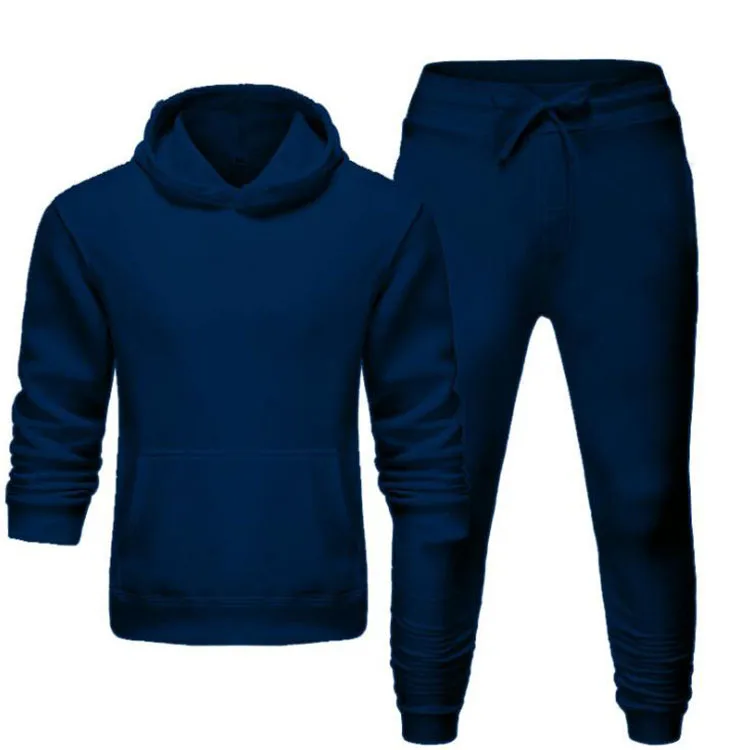 Wholesale Men Tracksuit Plain Jogging Suit Solid Color 2 Piece Custom Men Tracksuit Sweatshirts Men's Hoodies Suit