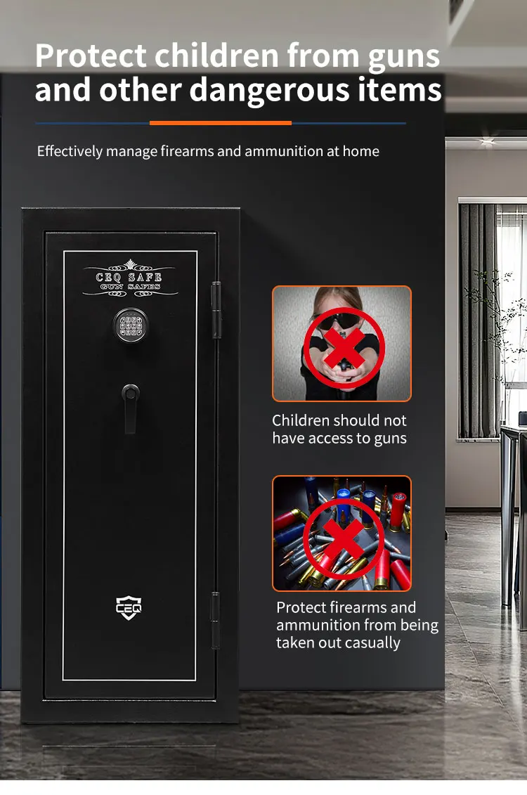 CEQSAFE Steel Lockable Safe Home Fireproof Metal Gun Safe Cabinet factory