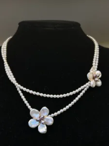 Selling White Multi-layered Flower Pearl Necklaces, Freshwater Pearl Necklaces, and Jewelry