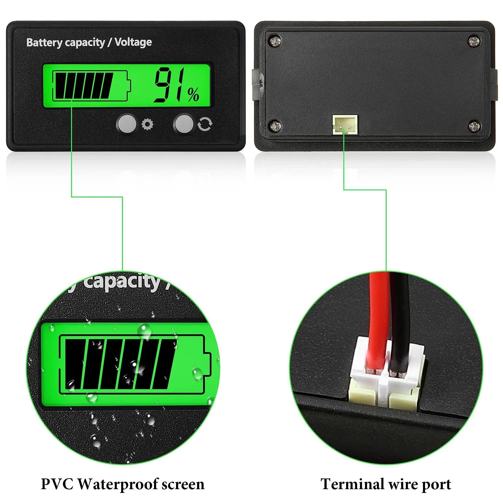 Led Battery Monitor Battery Monitor 12V 24V 36V 48V 60V 72V LED Gauge Battery Fuel Gauge ...