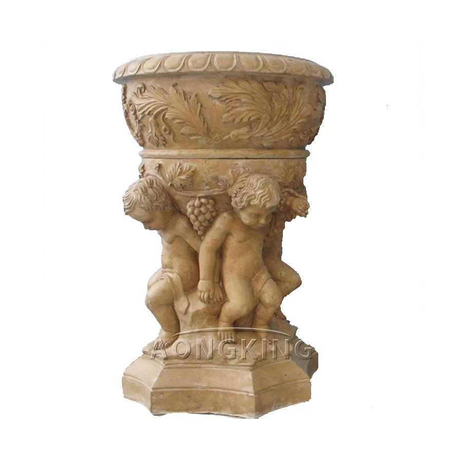 2022 Large Classic Planters Double Cherub Twin Planters on Pedestal