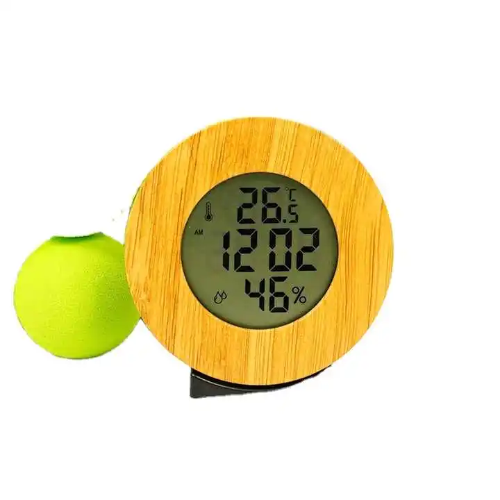 Mini LCD Ater Transfer Bamboo Digital Thermo Hygrometer Humidity Tester Sensor Electronic Digital Thermometers With Magnet