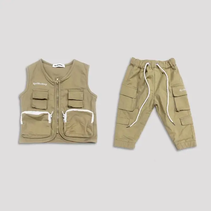 Baby Boy Jogging Suit Kids Tracksuit Cargo Pants 3d Pockets Tracksuit