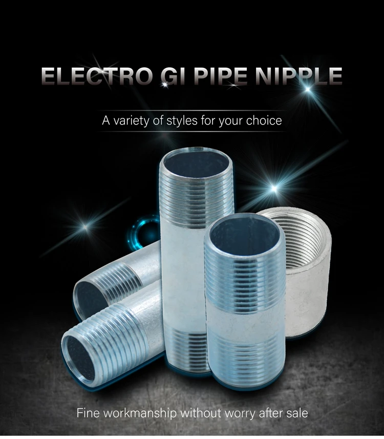 Galvanizing Pipe Thread Galvanized Carbon Steel Pipe Nipples BSPP/BSPT/NPT Threads Female ...