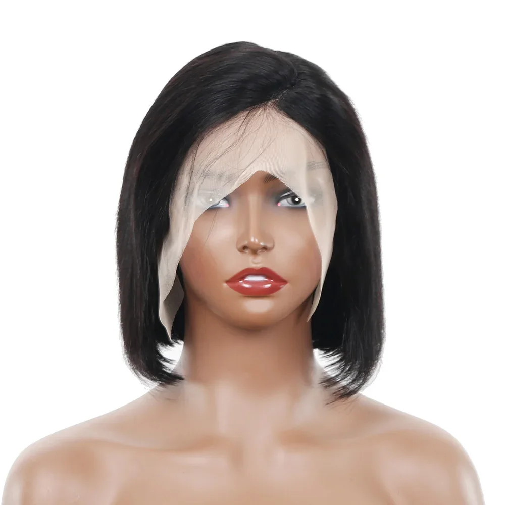 Parrucche corte Bob per capelli umani Parrucca frontale in pizzo brasiliano dritto per donne_voghion.com