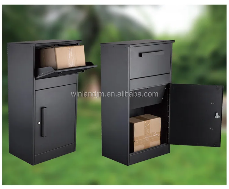 Modern Standing Outdoor Extra Large Metal Storage Mailbox Stylish Parcel Drop Box for Mail and Parcels