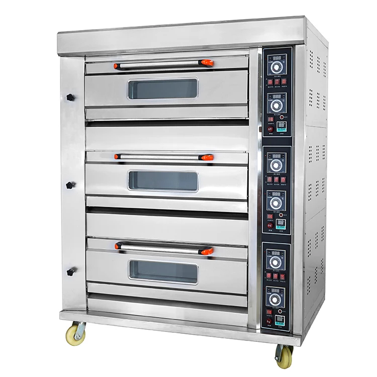 Horno Para Hornear A Gas Hgb-60q,Certificado Ce,3 Cubiertas,6 Bandejas,Horno  Para Pizza - Buy Hornos De Panadería Comercial Pizza Horno Tostador Product  on Alibaba.com