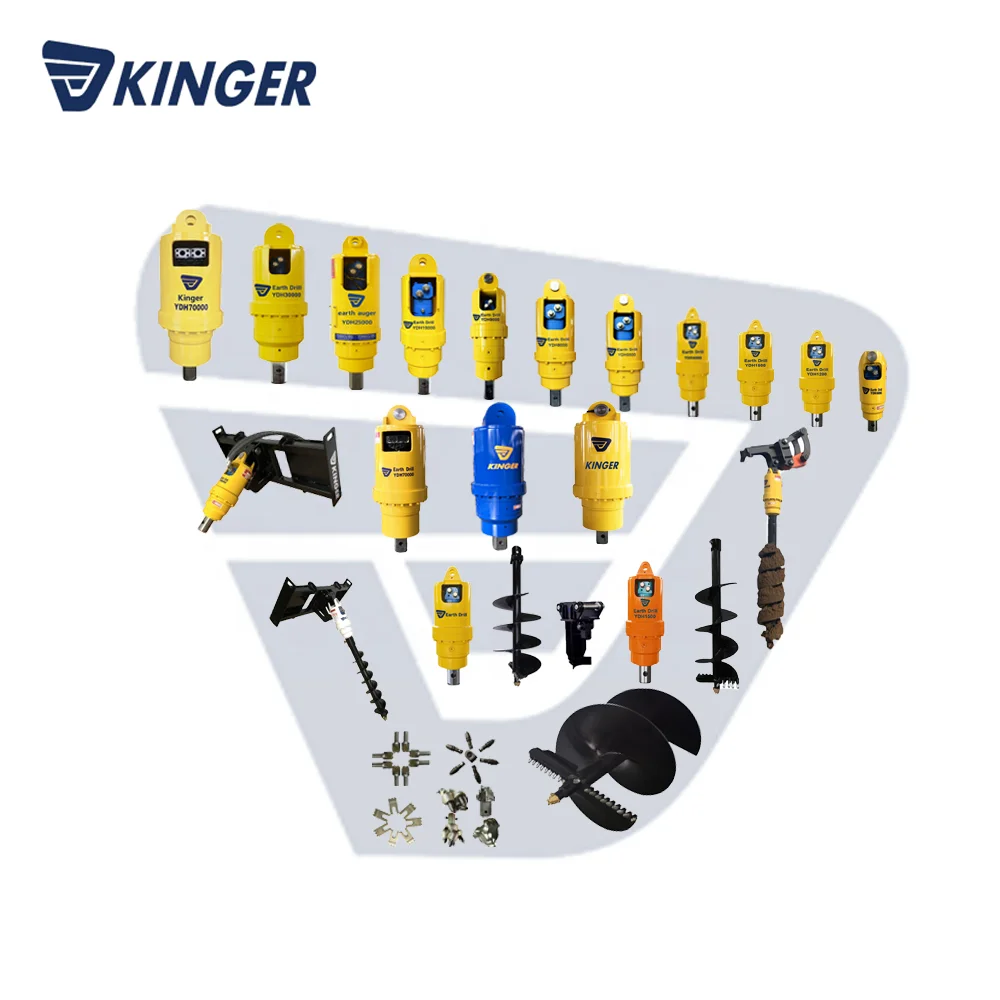 KINGER Used Auger Boring Machines Earth Auger Used Backhoe Parts for Sale Spare Parts Earth Auger