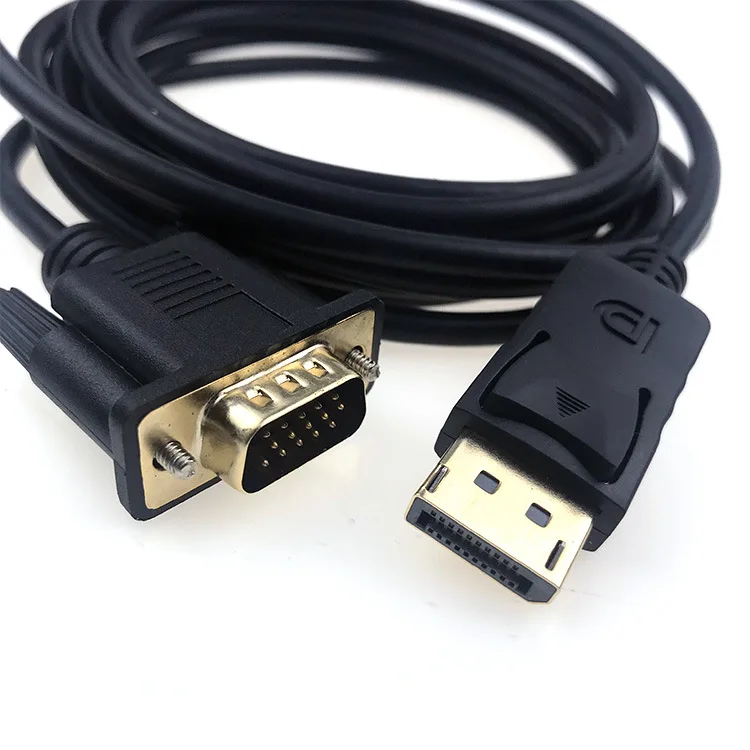Wholesale Gold Plated 1080P 6FT DP to VGA Adapter DP to VGA Cable for Monitor TV and Projector