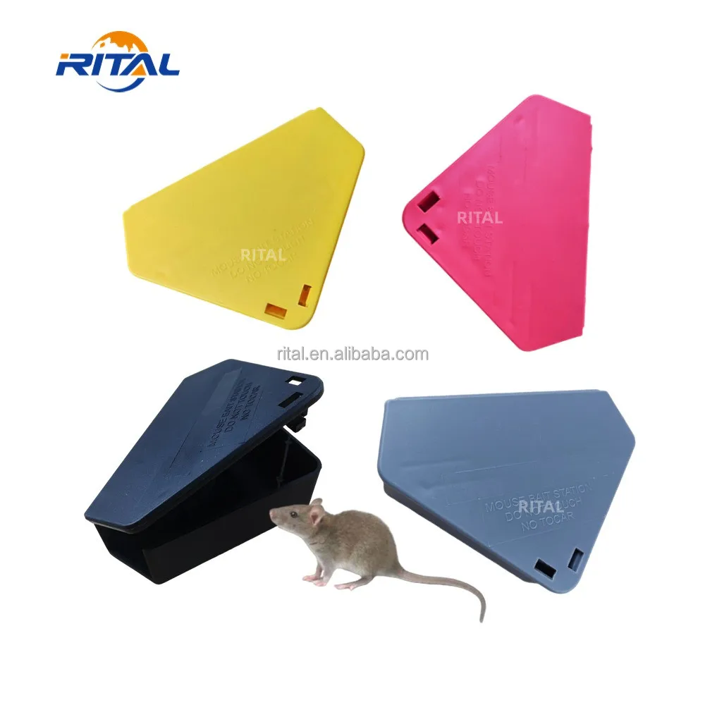 Outdoor Indoor Lockable Plastic Mouse Trap Box with Key PP Rat Bait Station for Rodent Mice Control
