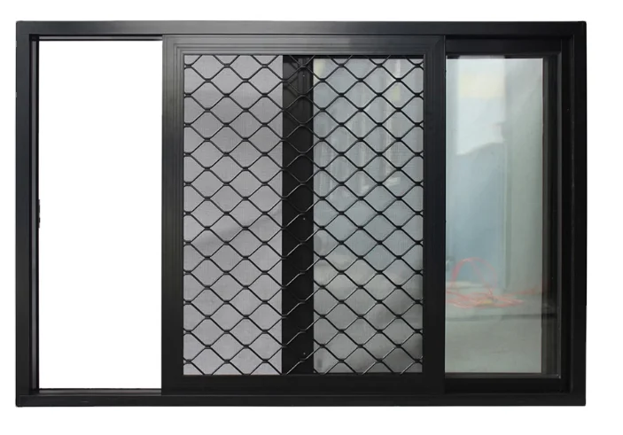 Customized Pvc windows Double Glassed Slide windows with Grill Design for Sale