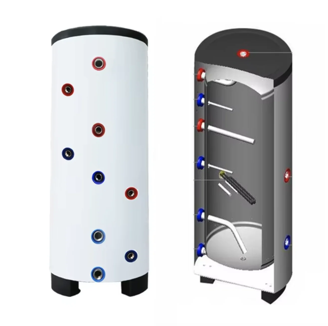 100 Liter Air Source Heat Pump Buffer Tank Solar Electric Heating Galvanized Steel Thermosyphon Water Storage Household Hotel