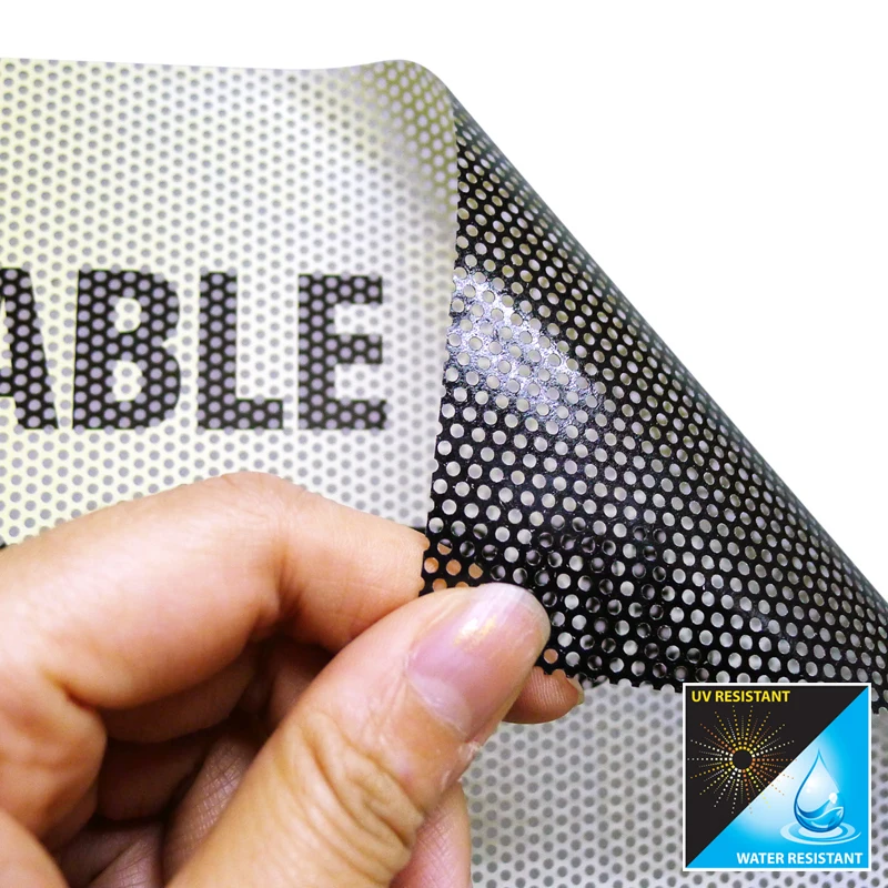 Custom One Way Vision Printing Perforated Vinyl Window Mesh Sticker
