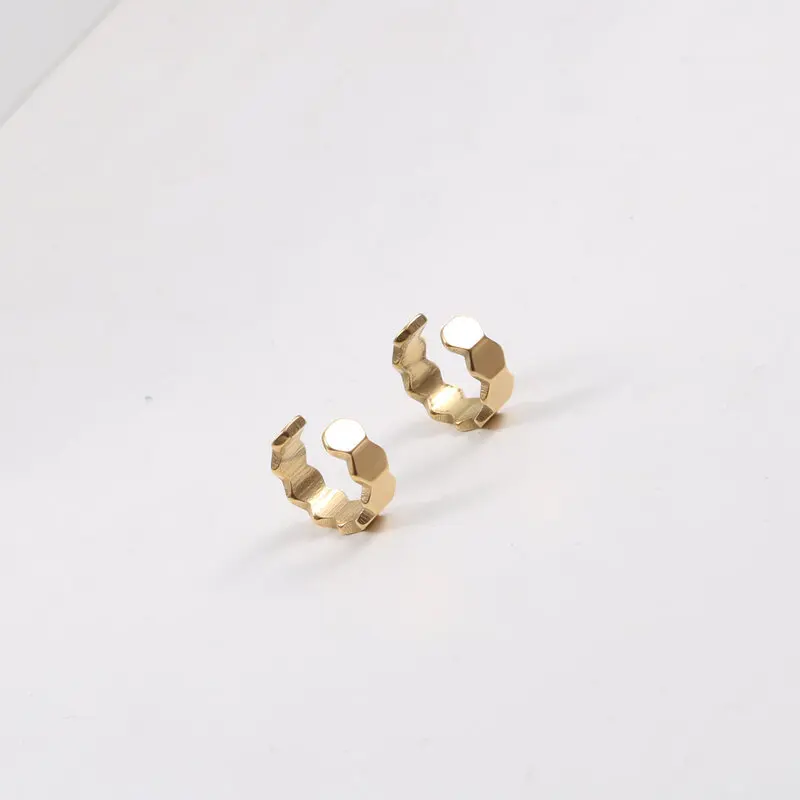 2022 Trendy Jewelry Simple Geometric Cuff Earrings Stainless Steel ...