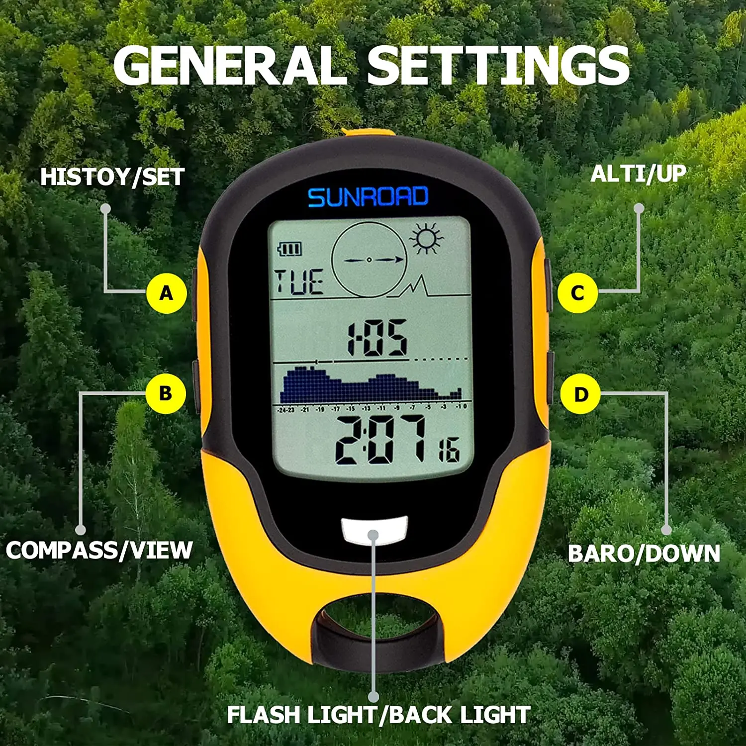 Source Ipx4 Waterproof Digital Altimeter Barometer Compass