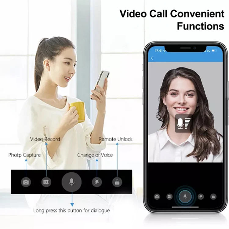 Xhome APP Visual Intercom Smart Lock Night Vision Fingerprint Password Card Key Automatic Unlock With Camera WiFi App