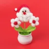 Red Christmas (old man's head+Red heart White puff) potted plant